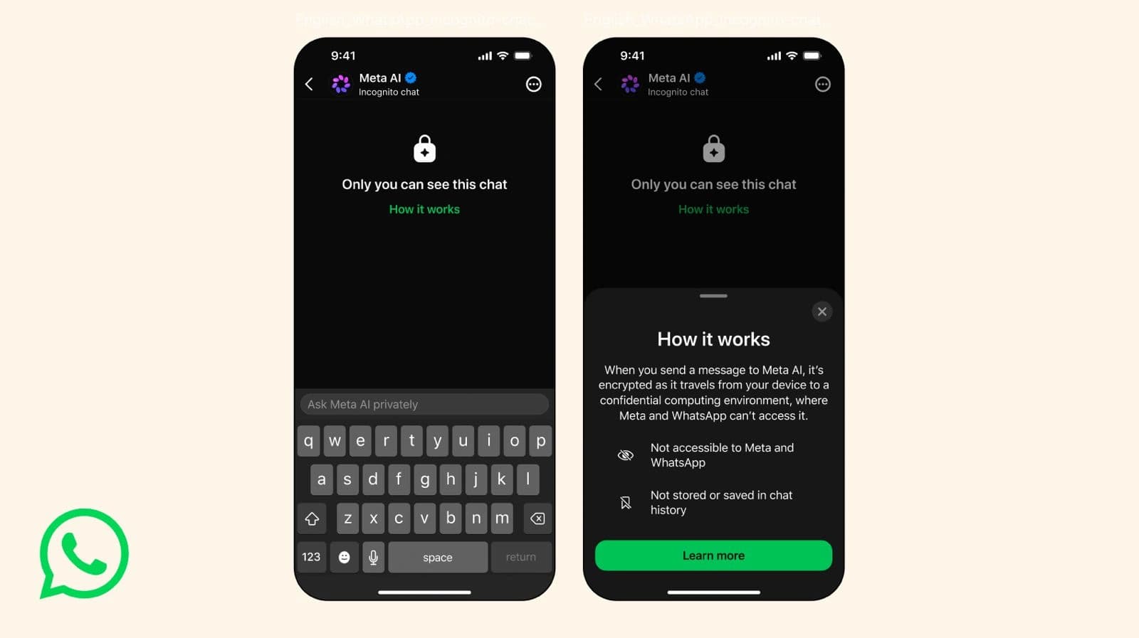 WhatsApp lanca modo incognito para conversas com Meta AI