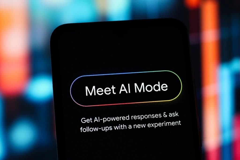 Interface do Google AI Mode em tela de computador