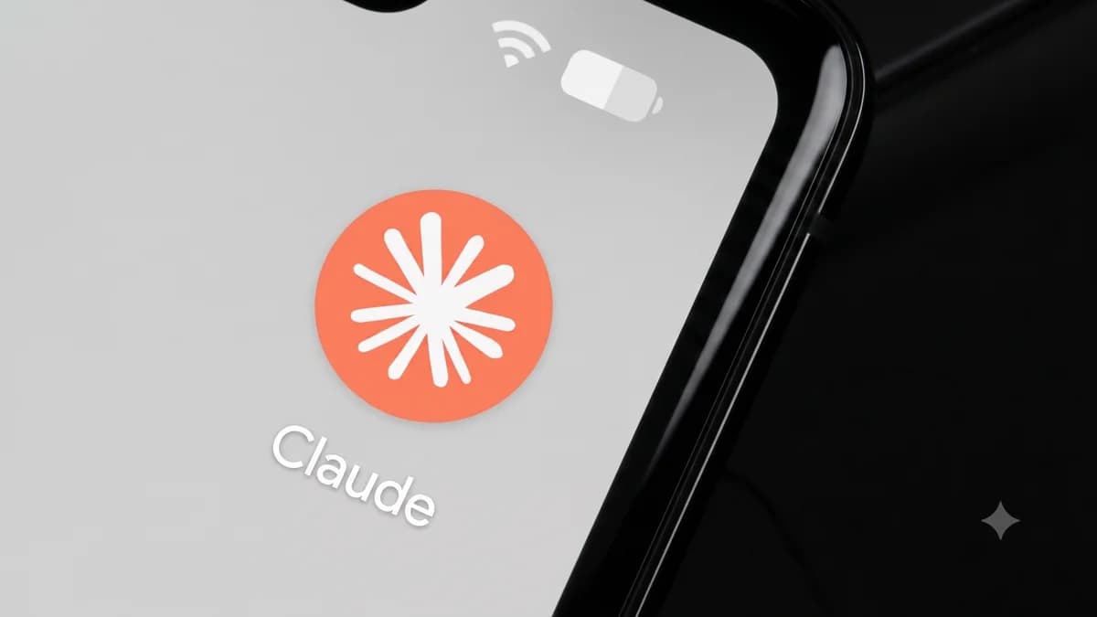 Aplicativo Claude exibido em um celular.