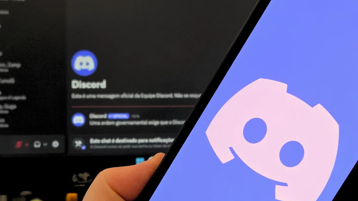 Logo do Discord em fundo azul