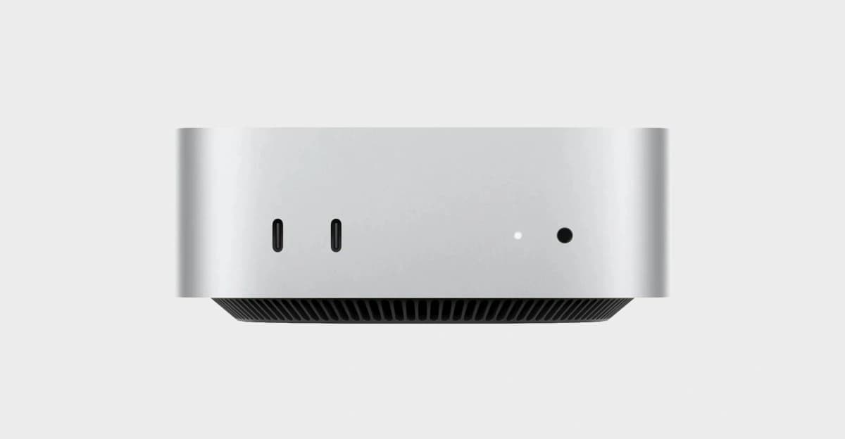 Mac mini com chips M6 e M5 Pro em imagem promocional