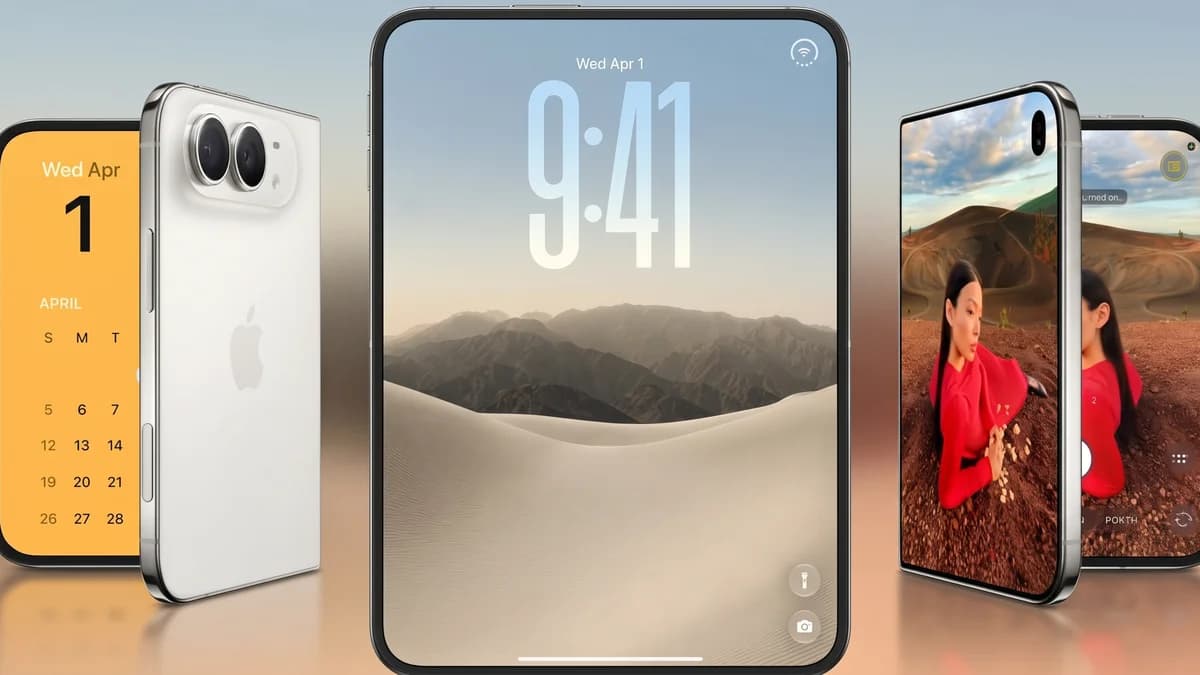 iPhone Duo dobrável da Apple em imagem de divulgação