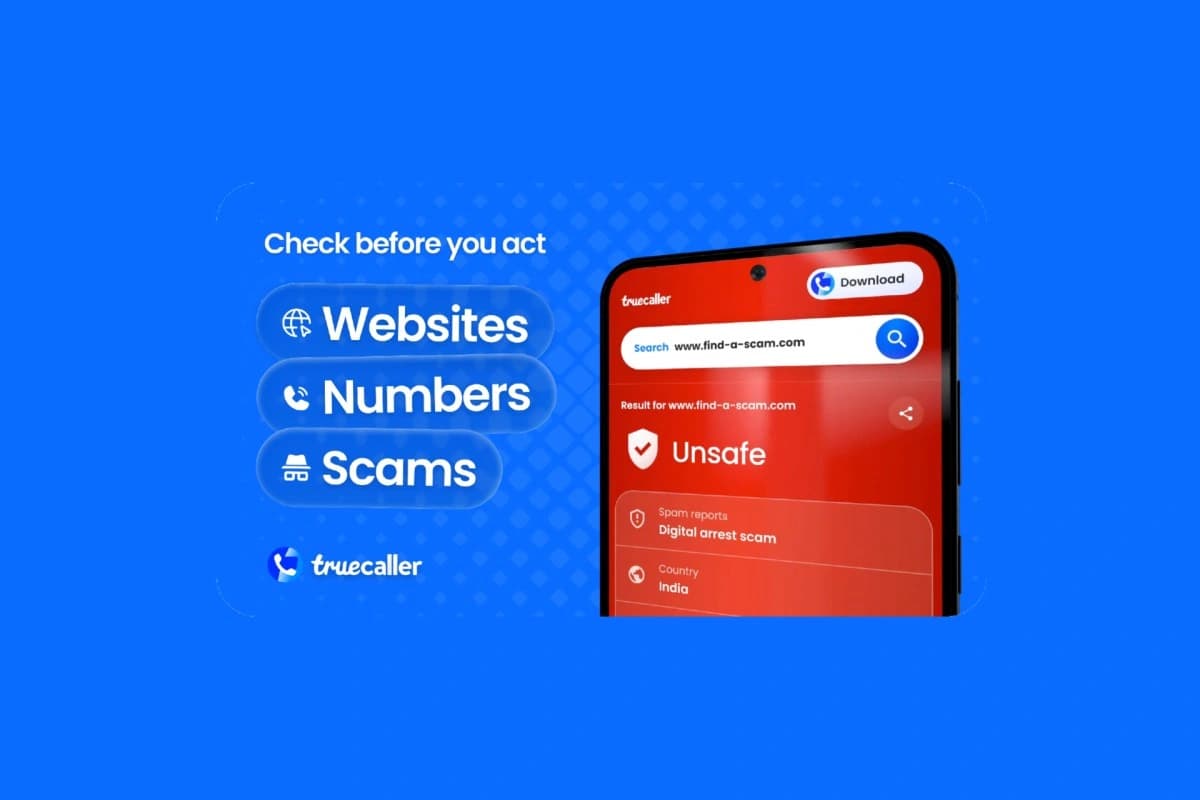 Truecaller Scam Checker, imagem de divulgação do serviço