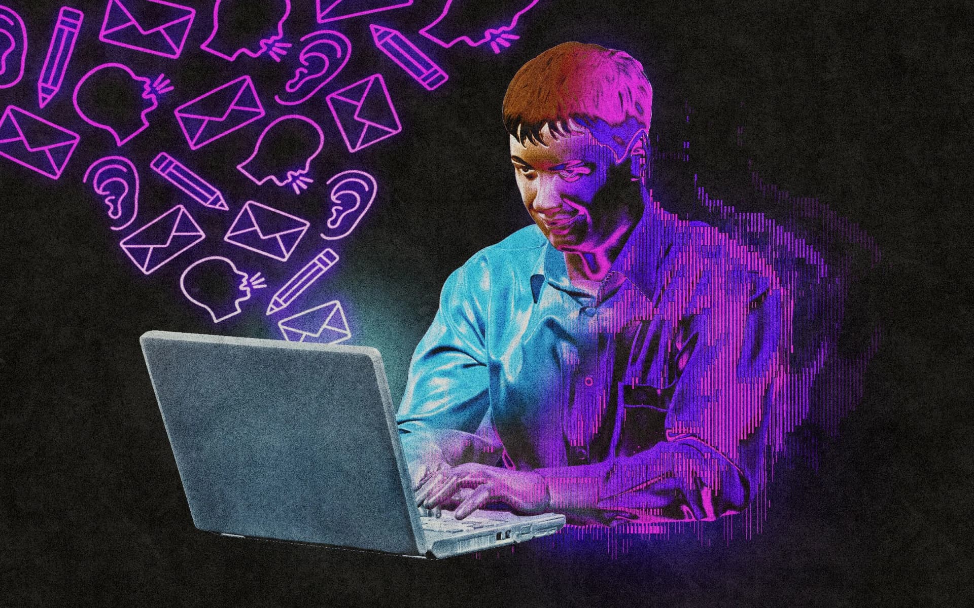 Ilustração de agentes de IA tentando atuar como jornalistas