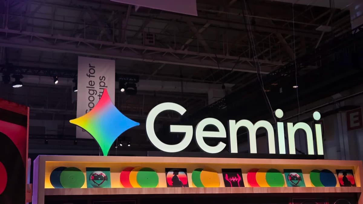 Logotipo do Gemini em uma imagem de divulgação do recurso de miniaplicativos