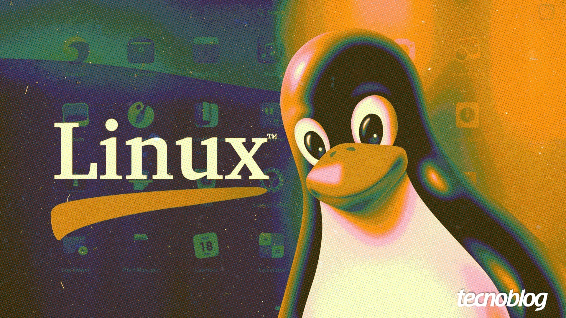 Ilustração do Linux com o Microsoft Defender em um computador desktop