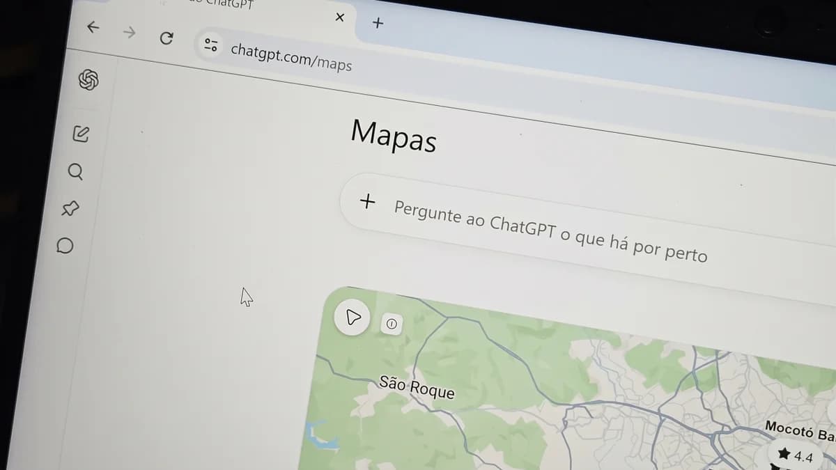 Tela do Mapas do ChatGPT com um mapa de locais próximos