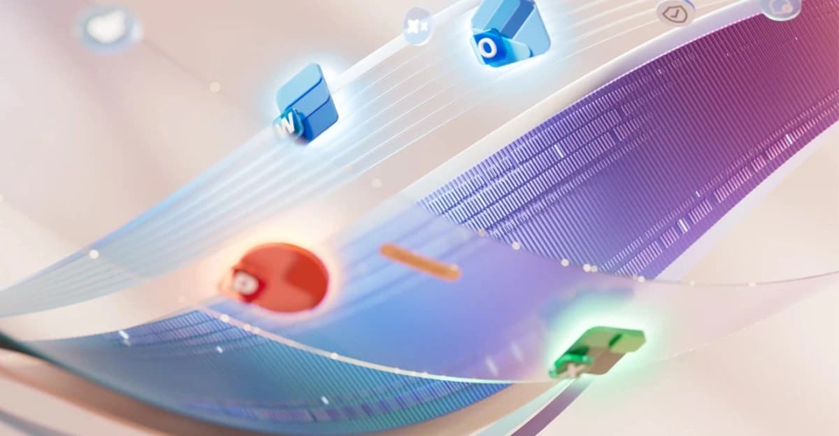 Imagem promocional do Microsoft 365 Premium com os serviços de produtividade da empresa