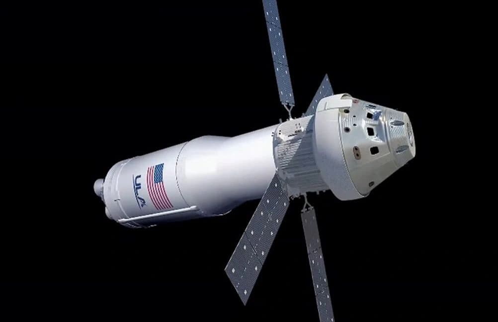 Ilustração do estágio superior Centaur V planejado para levar a nave Orion à órbita lunar baixa