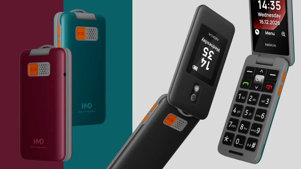 Celular Nokia 2360 Flip com duas telas e botão SOS