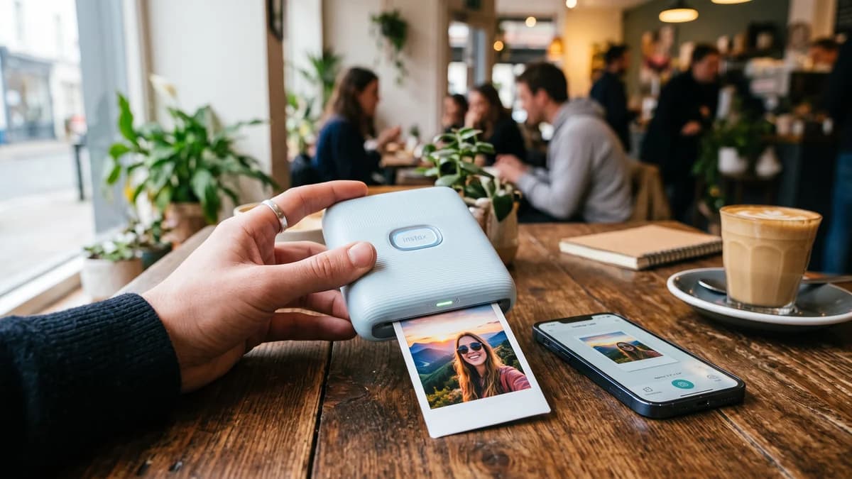 Impressora fotográfica portátil para revelar fotos em papel