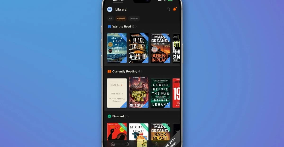 Tela do aplicativo Readwise Books para leitura digital