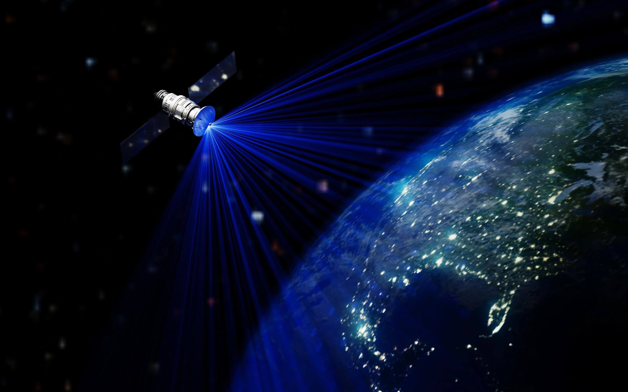 Imagem ilustrativa de um satélite em órbita da Terra
