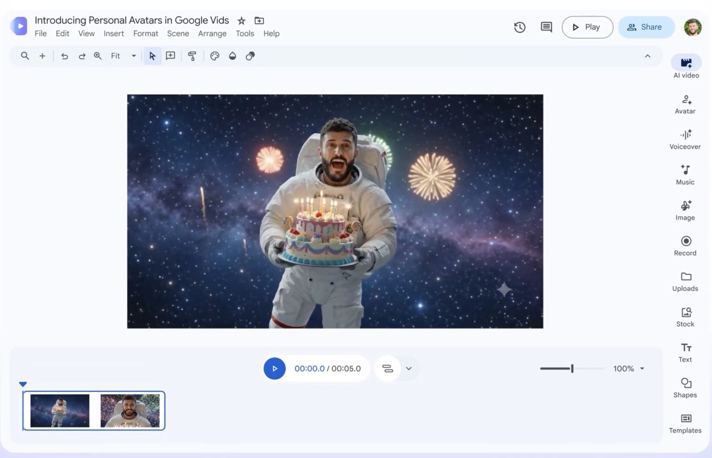 Google Vids agora permite criar avatar digital com sua aparência e voz para vídeos profissionais