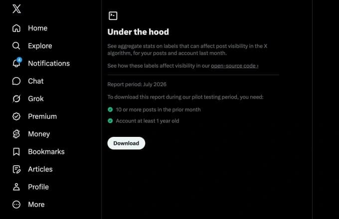 X abre código do algoritmo ‘Para você’ e permite verificar shadowban