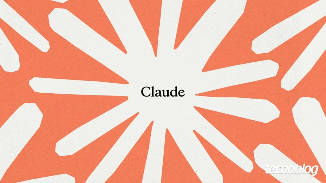Ilustração gráfica com o nome Claude e uma representação de inteligência artificial