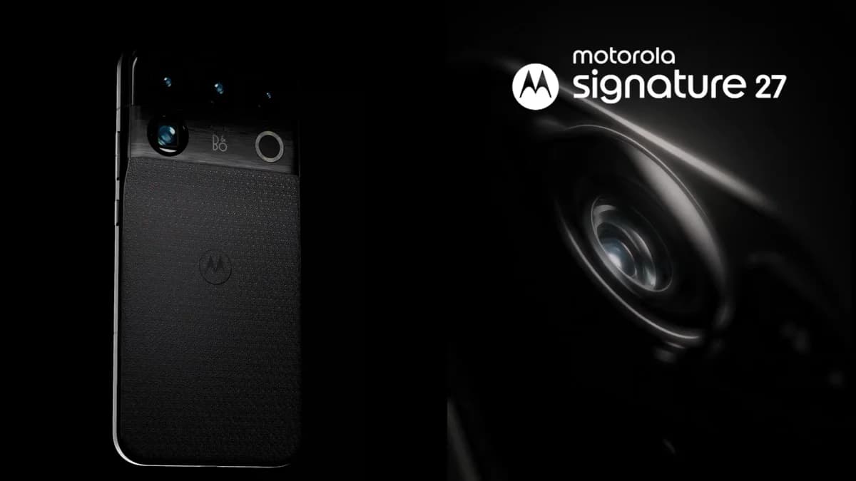Celular Motorola Signature 27 mostrado de costas com módulo de câmeras