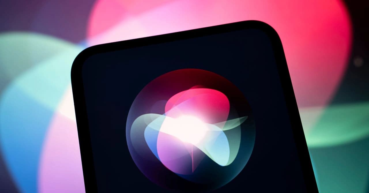 Ilustração abstrata de eletrônicos e luz representando a Siri com inteligência artificial