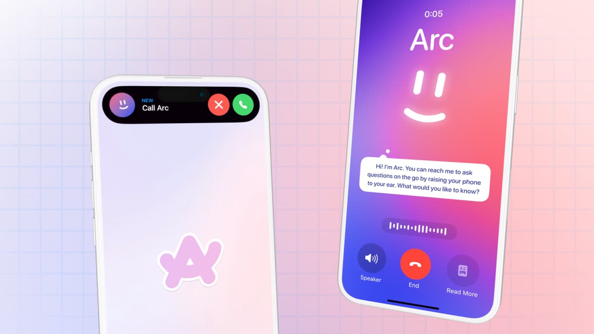 Renderização do recurso Call Arc em um navegador