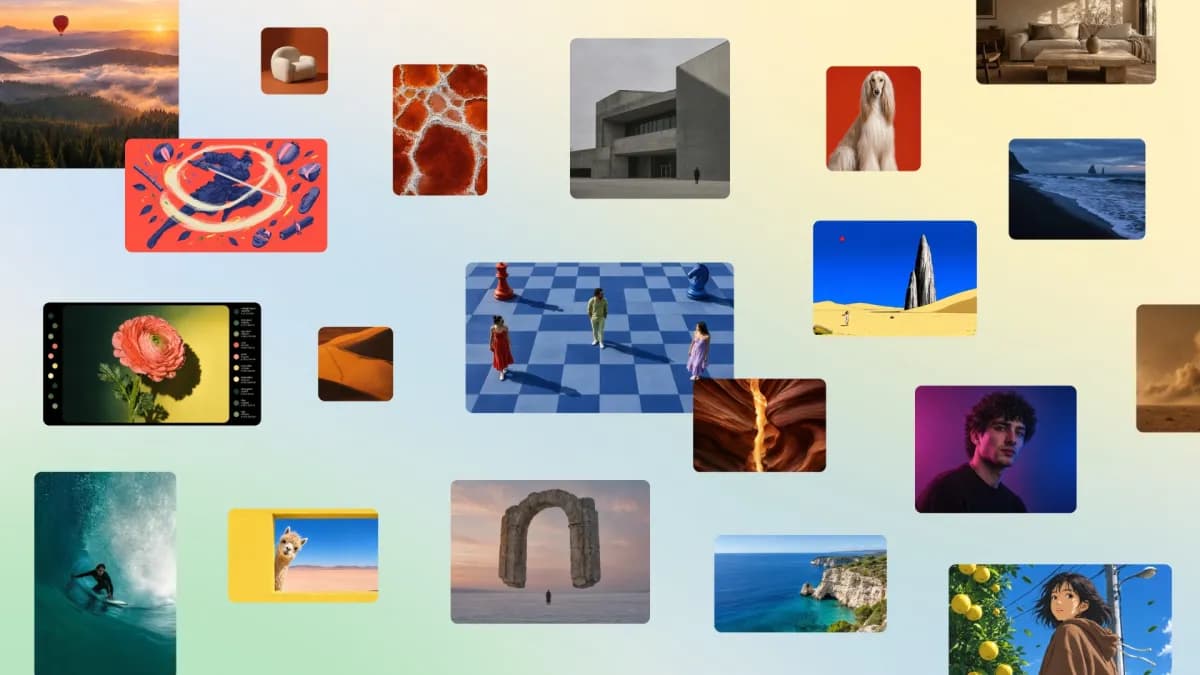 Amostras de imagens geradas pelo modelo Canva Craft em diferentes formatos