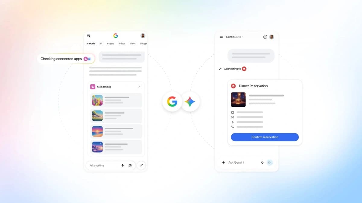 Interface Connected Apps do Google para Gemini e Busca