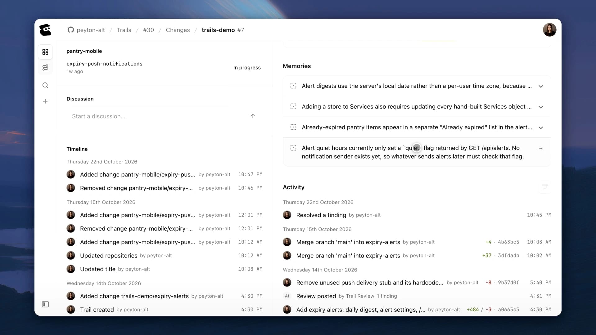 Tela da plataforma Entire, alternativa ao GitHub para equipes com agentes de IA