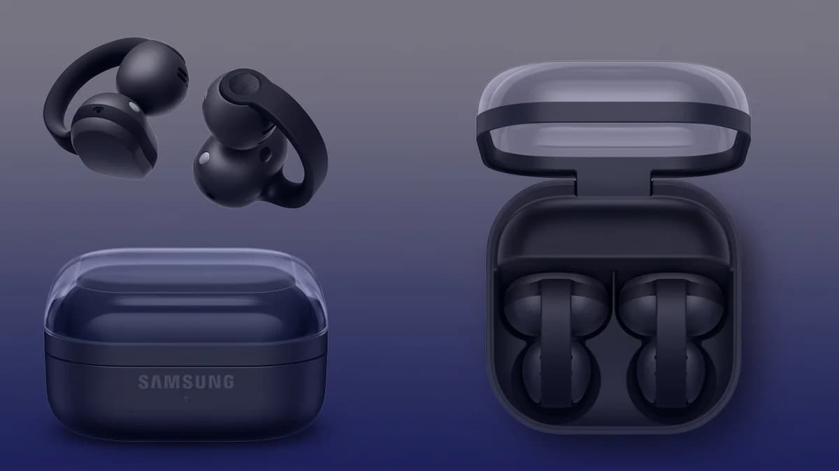 Galaxy Buds On, fone sem fio da Samsung com formato clip-on preso ao redor da orelha.