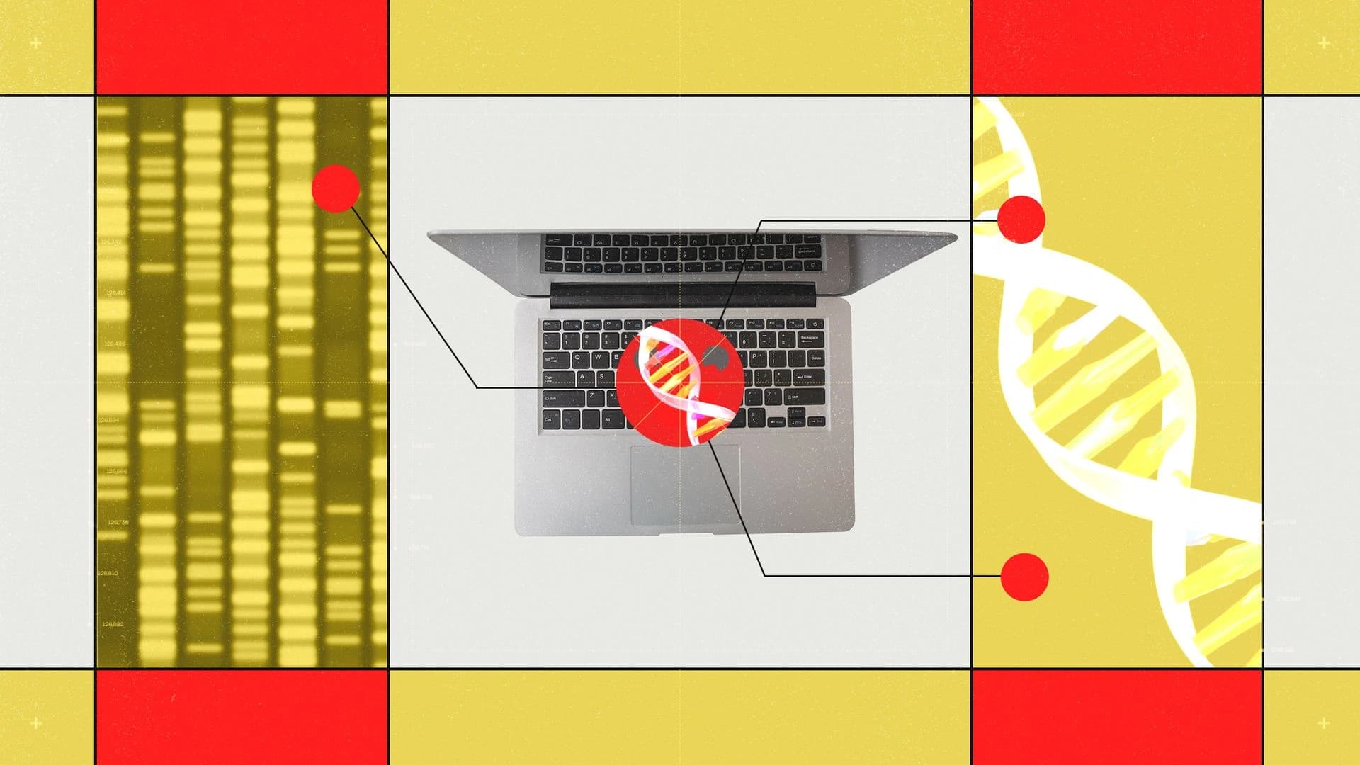 Ilustração de um modelo de inteligência artificial analisando estruturas de DNA