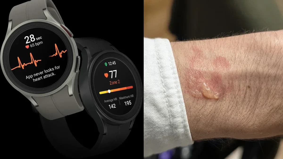 Relógio Samsung Galaxy Watch em contato com a pele do pulso