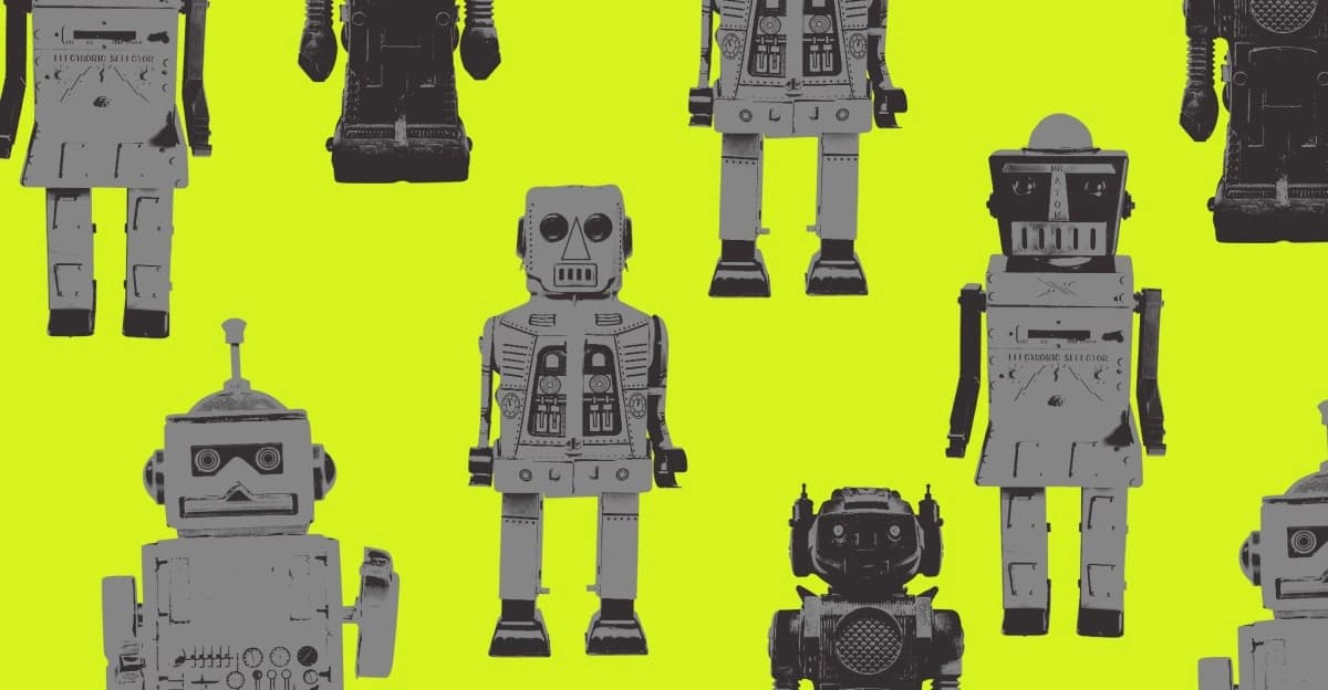Ilustração de inteligência artificial e navegação na web