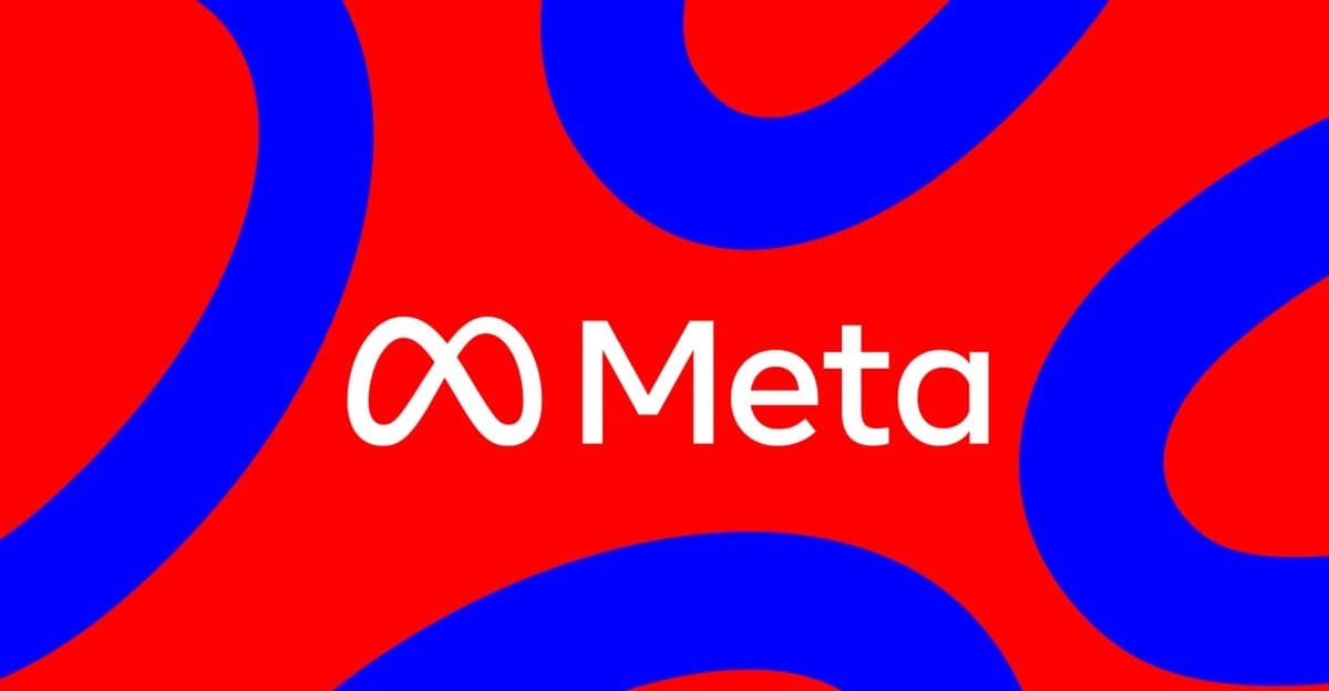 Ilustração do logotipo da Meta em uma composição gráfica