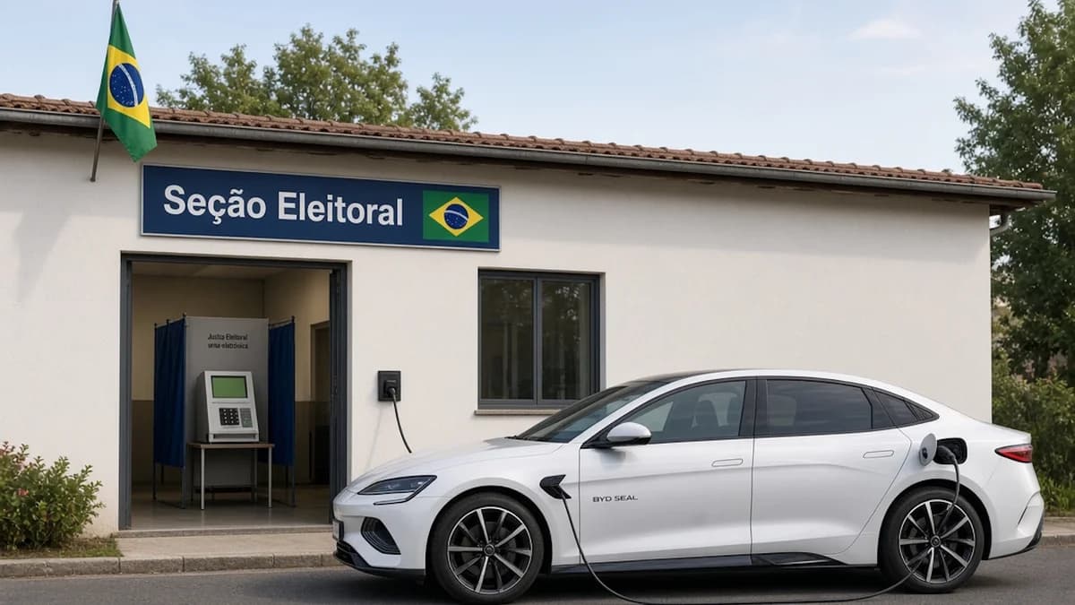 Imagem de carro elétrico BYD usada pelo Canaltech para ilustrar o uso de V2L em um cartório eleitoral
