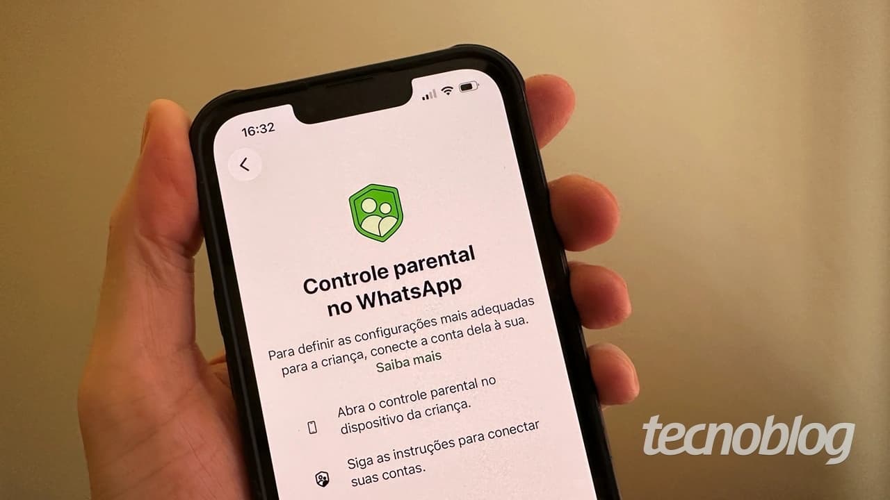 Tela do WhatsApp com controles parentais para contas de adolescentes